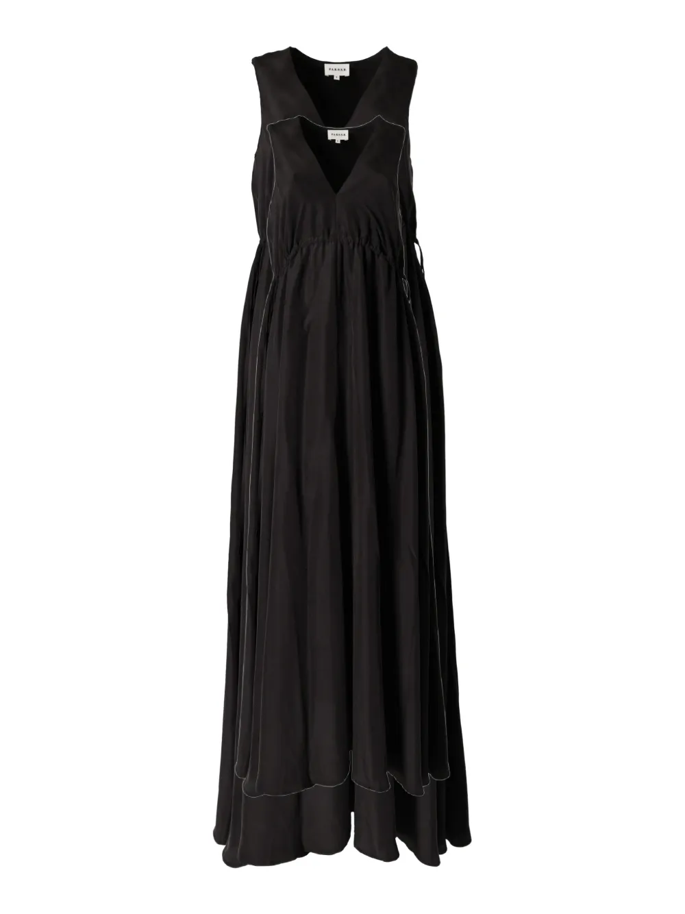 P.A.R.O.S.H. V-neck drawstring-waist maxi dress - Nero