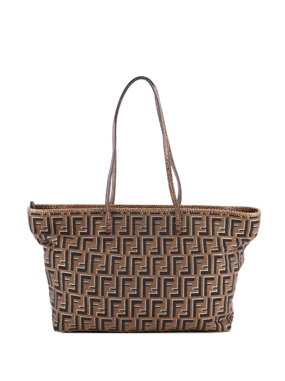 Fendi Pre-Owned Roll Metallic Zucca Canvas Large tote bag - Brown