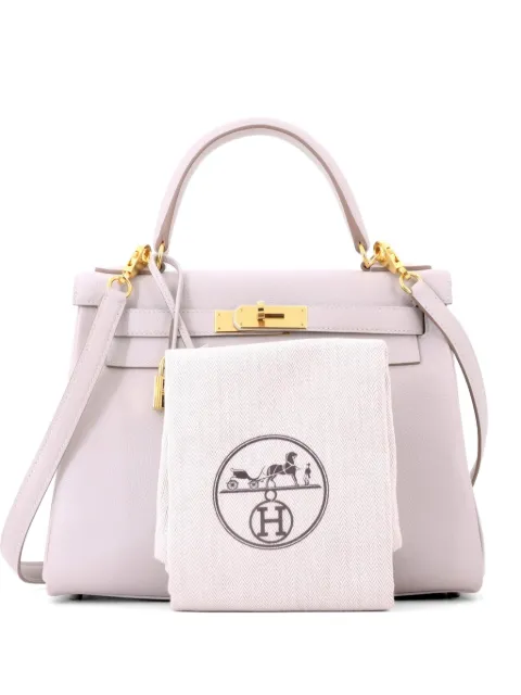 Hermès Pre-Owned Kelly Handbag Grey Evercolor with Gold Hardware 28 satchel