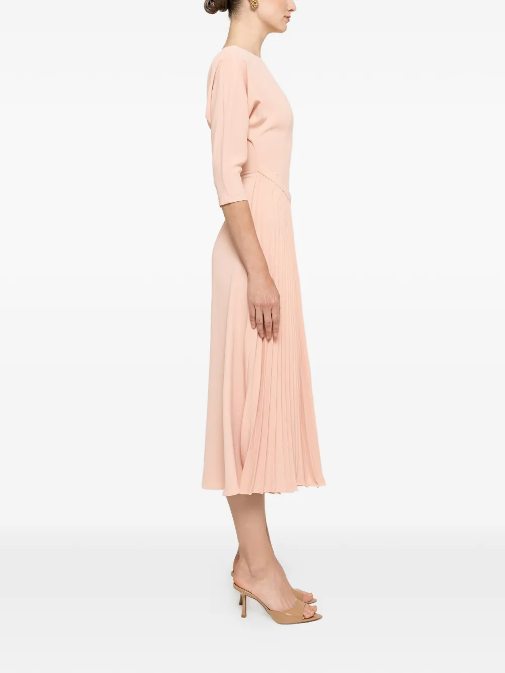 NISSA Midi-jurk met geplooid vlak en gesp in de taille Roze