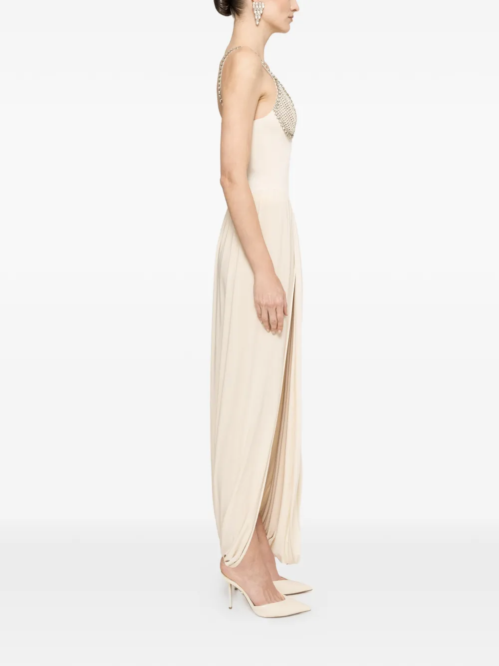 NISSA Midi-jurk met oversized heupen Beige