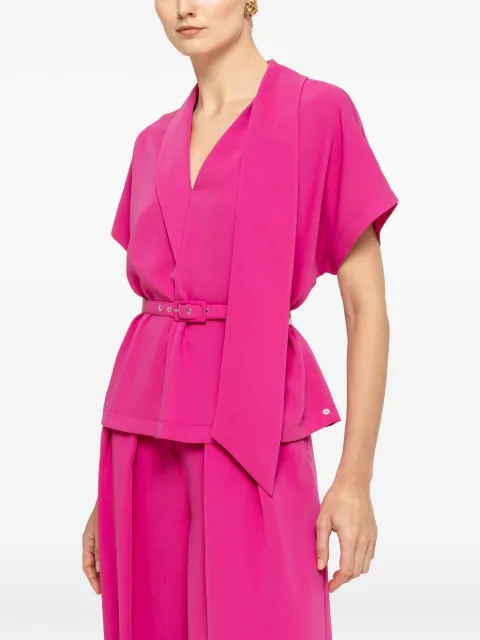 NISSA belted scarf-detail top