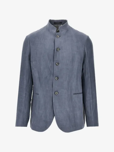 Emporio Armani chamarra con cuello gurú y botones