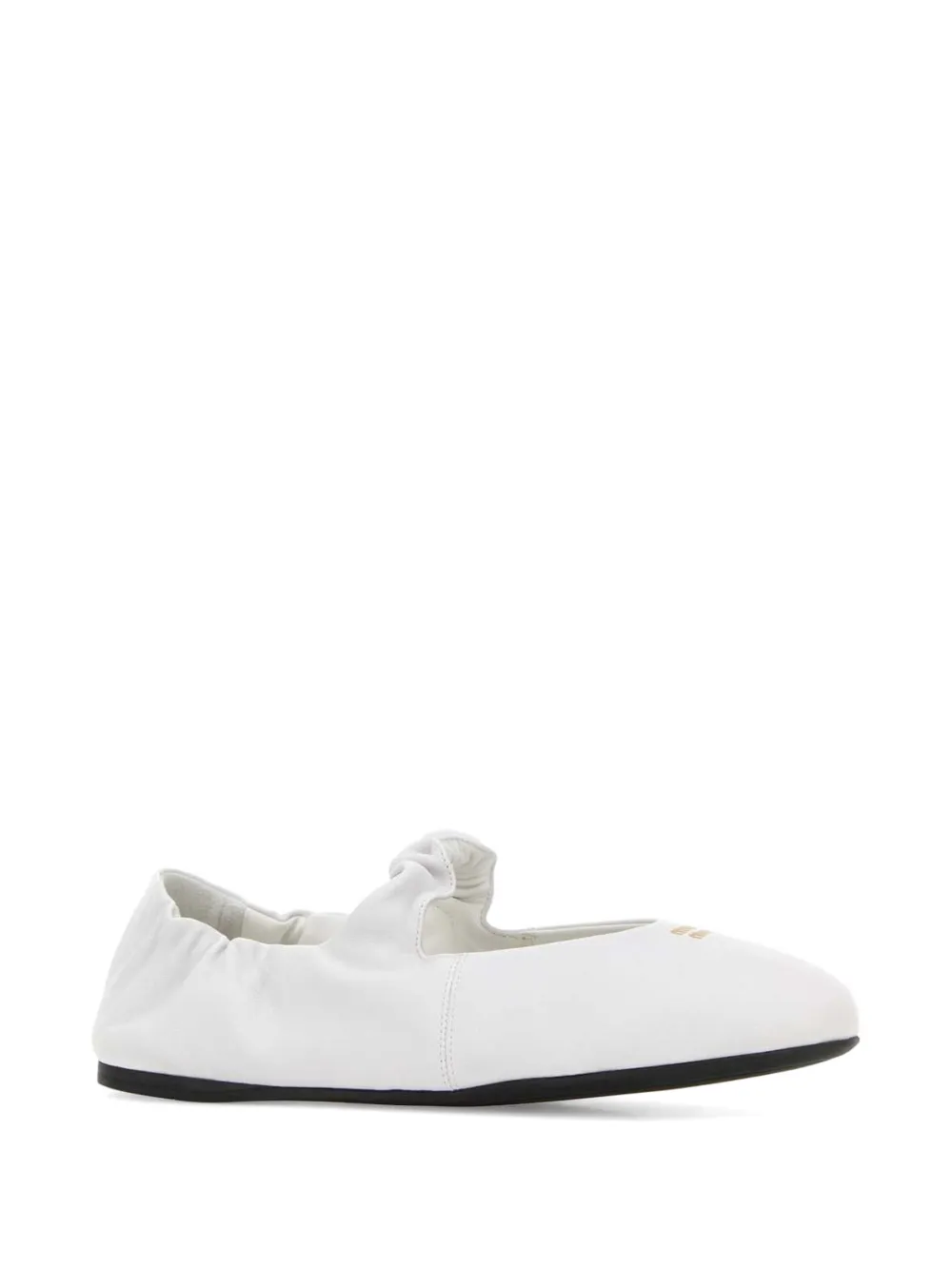 Miu Ruches nappa leather ballerinas Wit