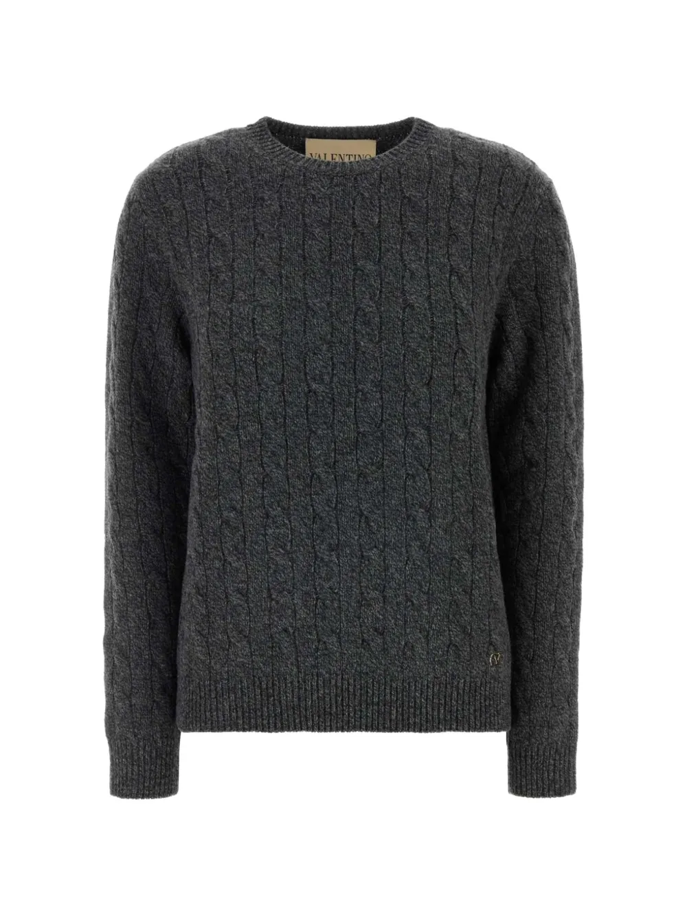 Valentino Garavani cable-knit virgin-wool sweater - Grigio