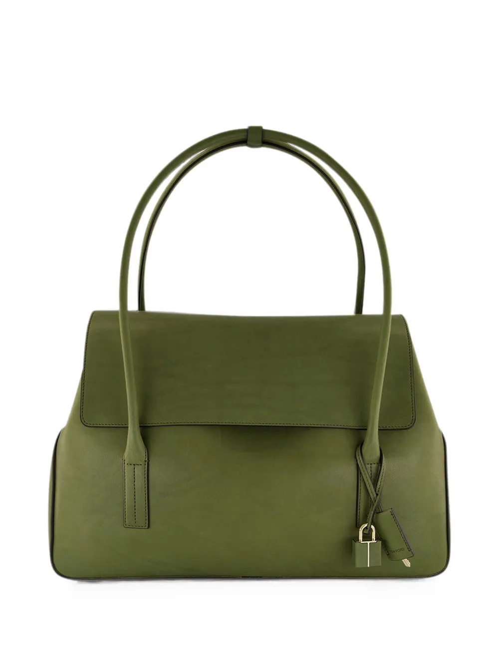 TOM FORD padlock-detail leather shoulder bag - Verde
