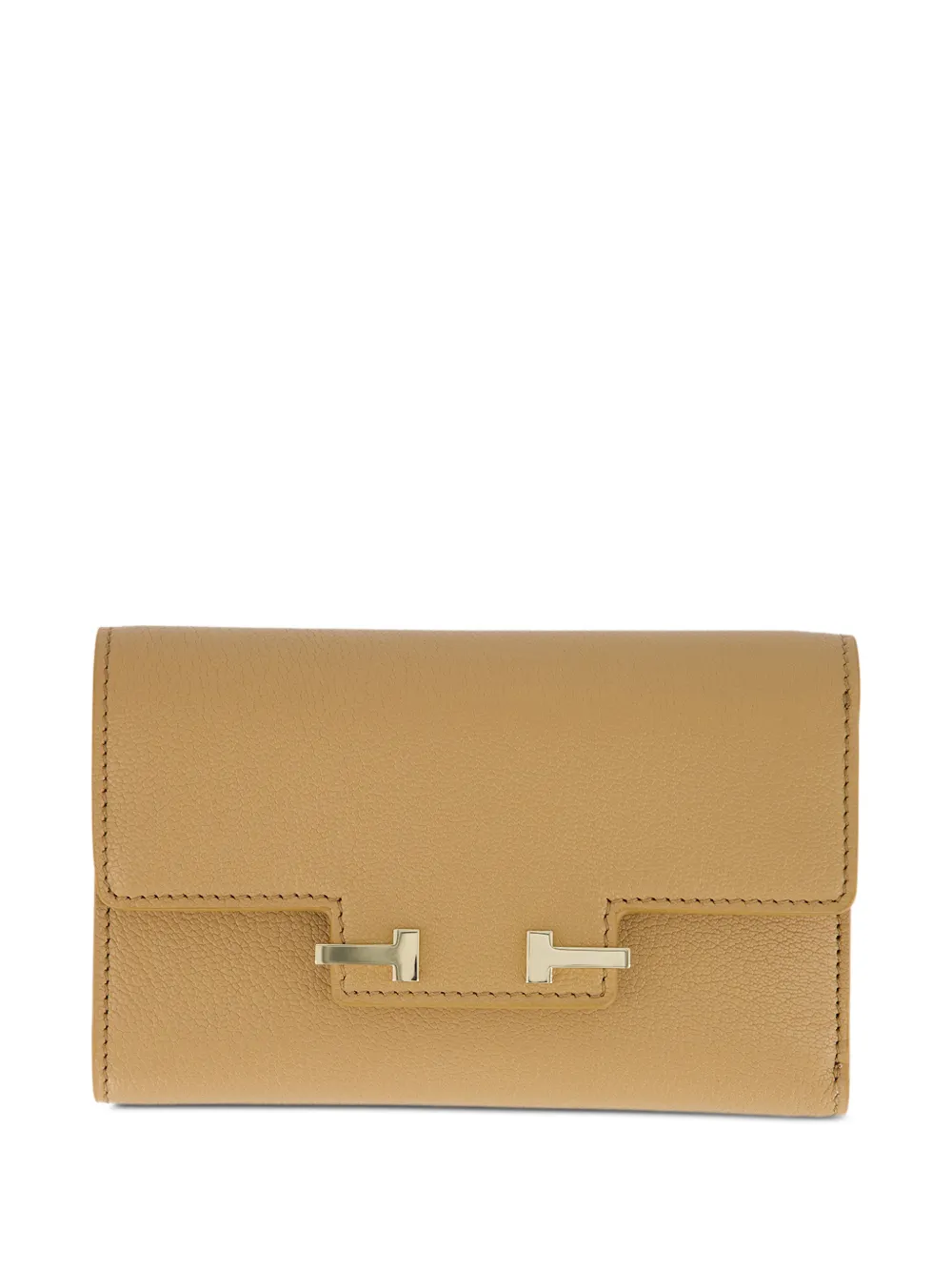 TOM FORD Aube T-clasp pebbled-leather wallet - Braun