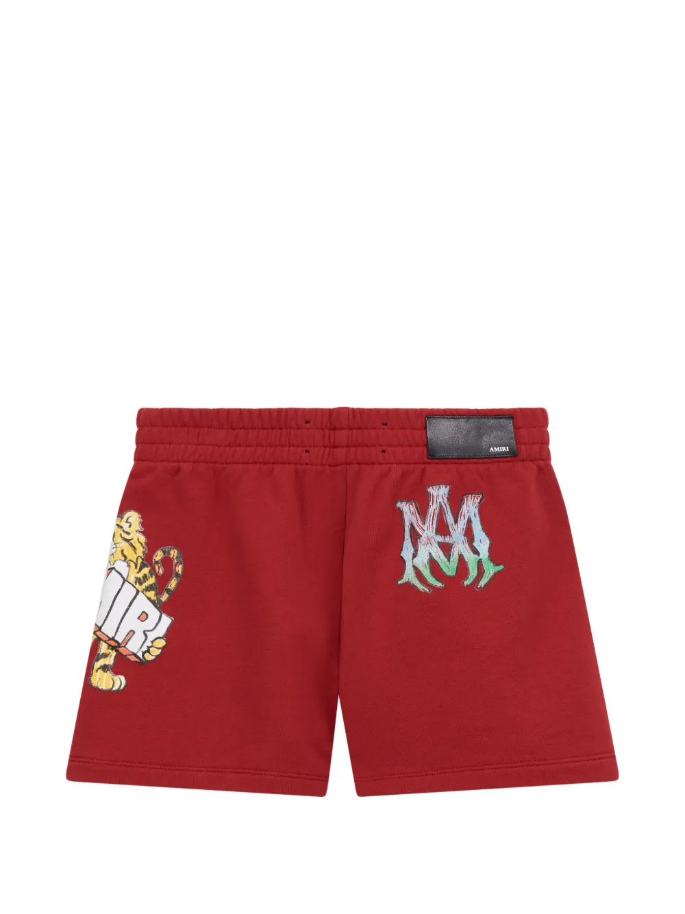 AMIRI KIDS Shorts met geborduurd logo en tijgerprint Rood