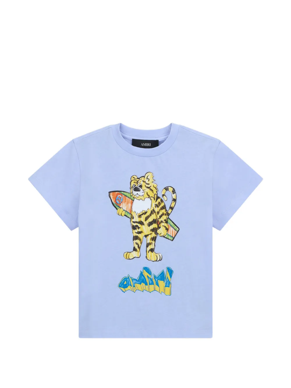 AMIRI KIDS T-shirt con stampa tigrata - Blu