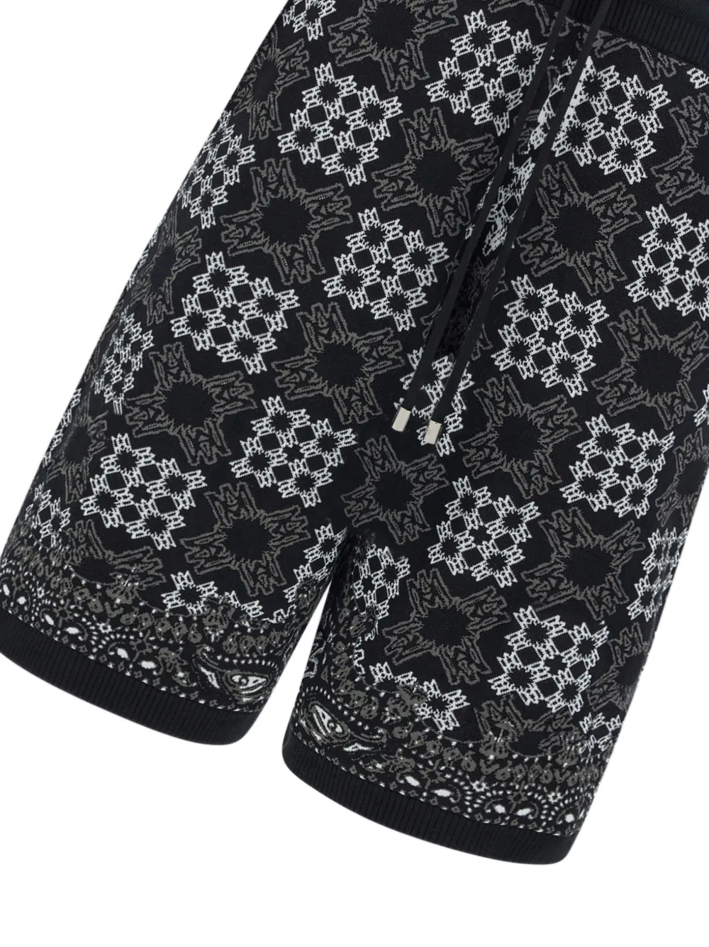 AMIRI MA Quad geruite gebreide mesh shorts Zwart