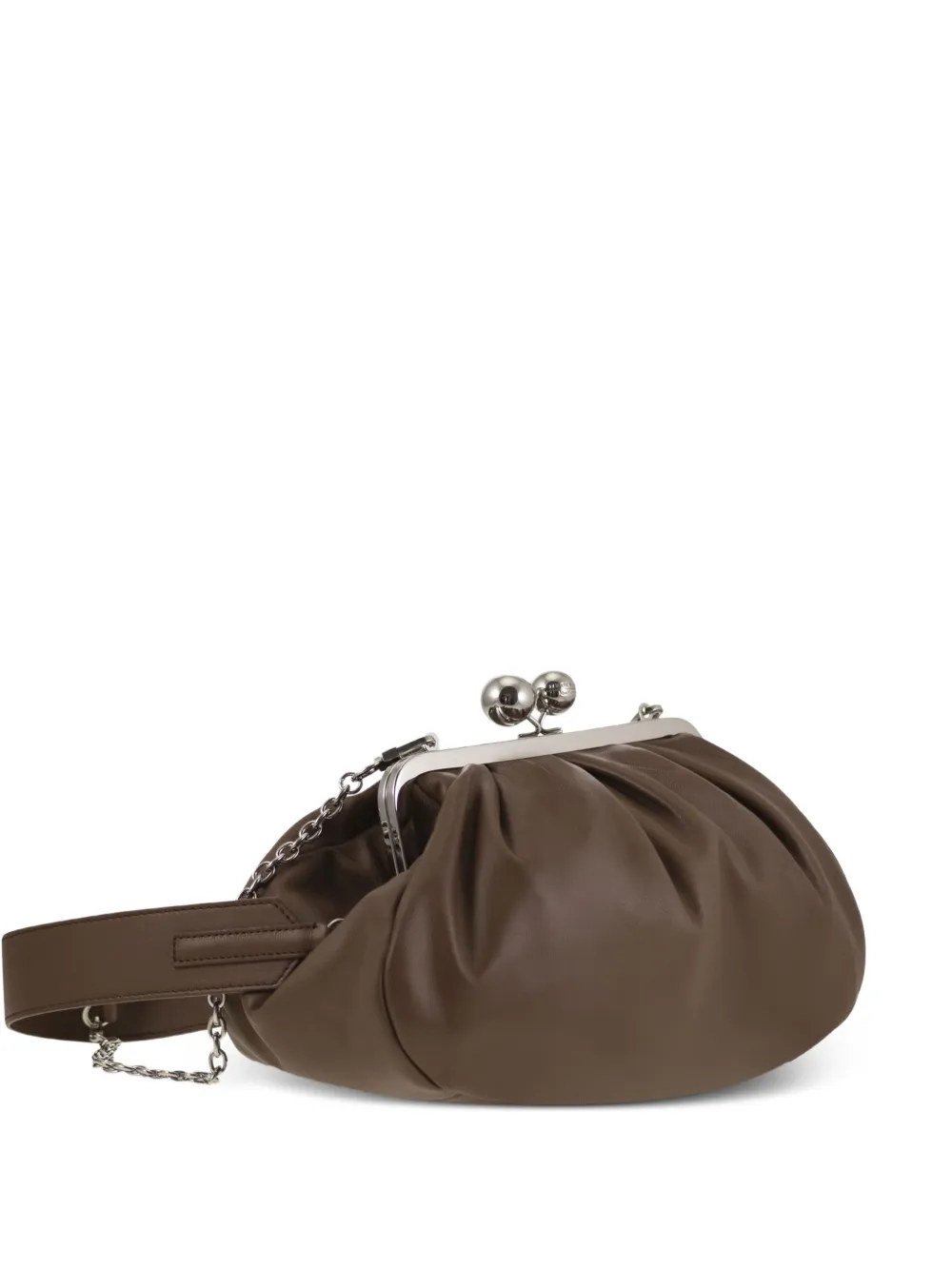 Weekend Max Mara medium Pasticcino leather clutch bag - Marrone