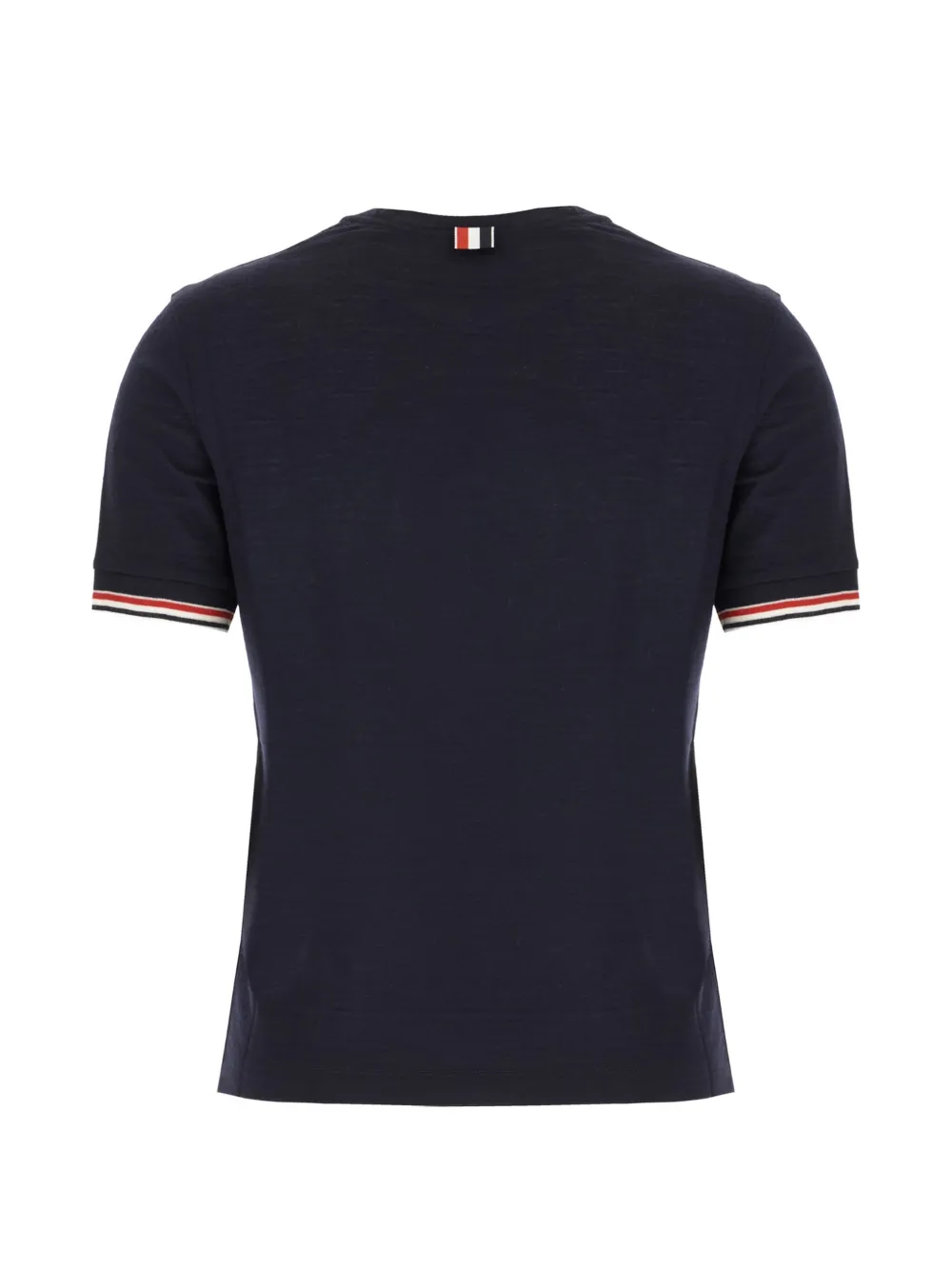 Thom Browne RWB gestreept fijngebreid T-shirt met korte mouwen Blauw