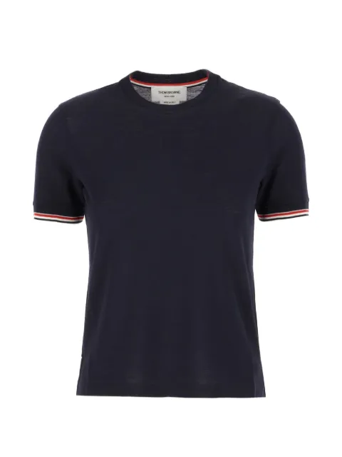 Thom Browne RWB stripe short-sleeve fine-knit T-shirt