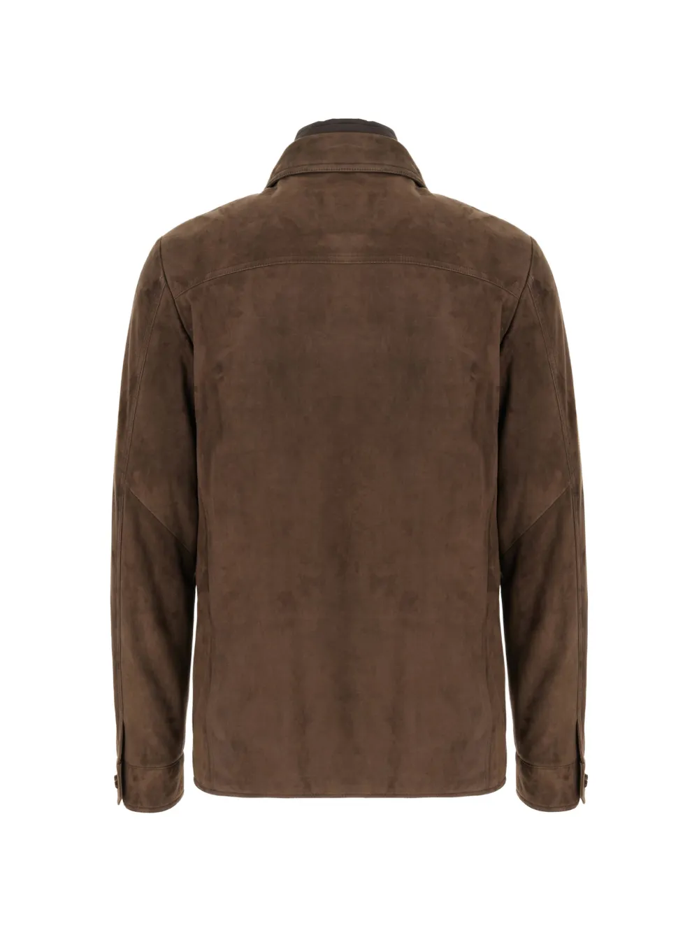 Moorer Torquato-TZ suède jack met gelaagd detail Bruin