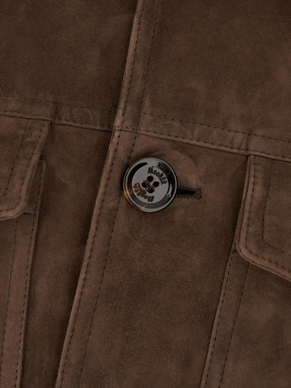 Moorer Torquato-TZ suède jack met gelaagd detail Bruin