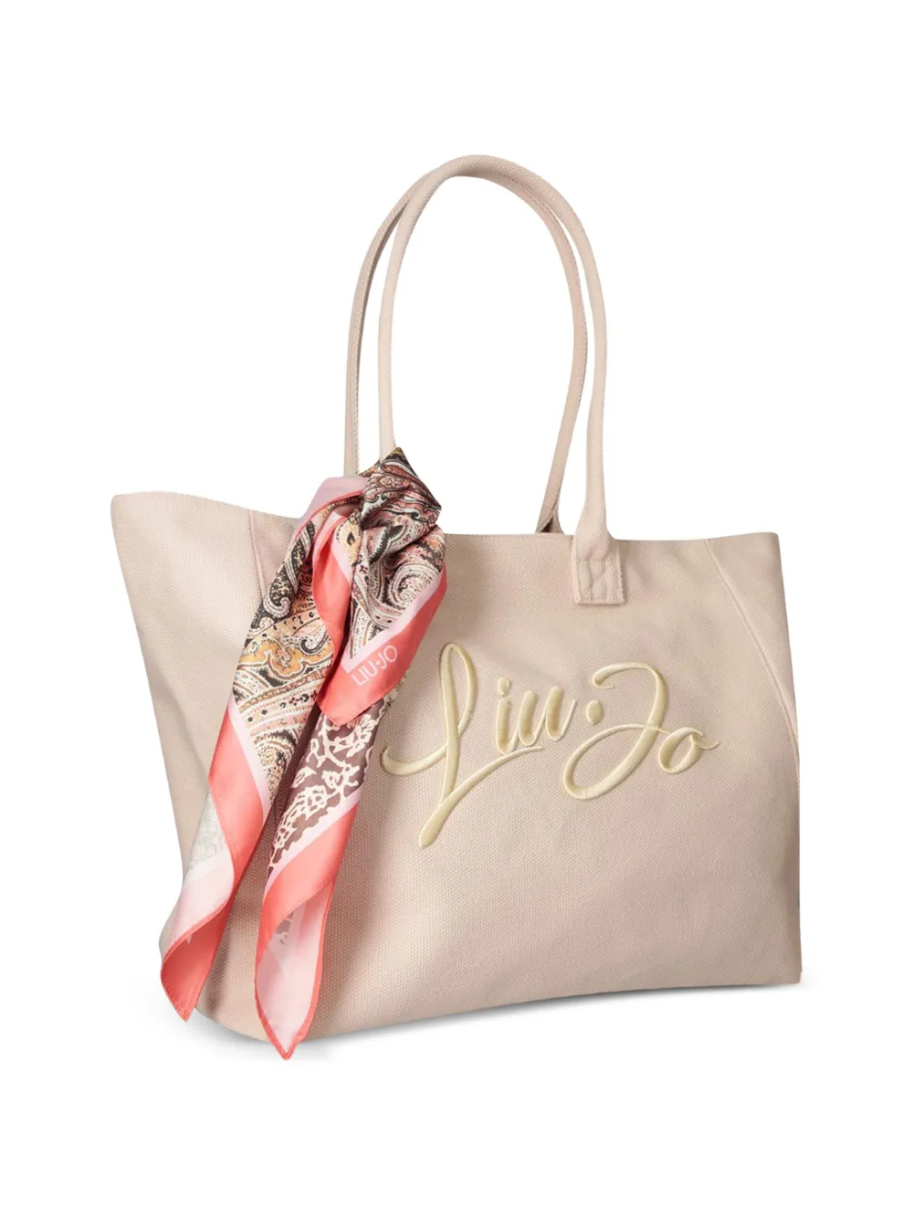 LIU JO Grote shopper met geborduurd logo en sjaaldetail Roze
