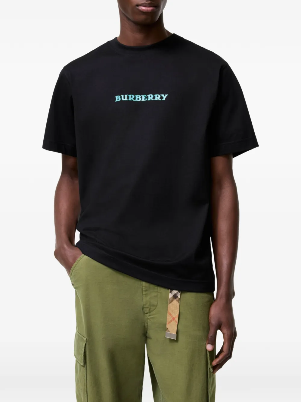 Burberry T-shirt met logo Zwart
