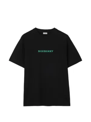 Burberry Check-flag Cotton T-shirt | Black | FARFETCH JO