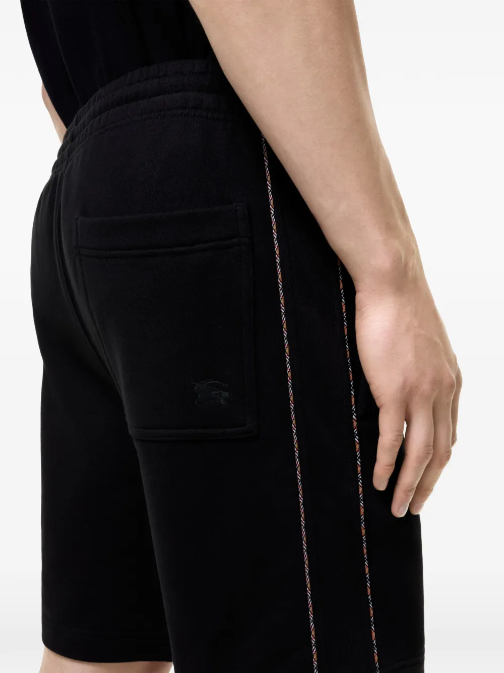 Burberry Katoenen shorts met geruite afwerking Zwart