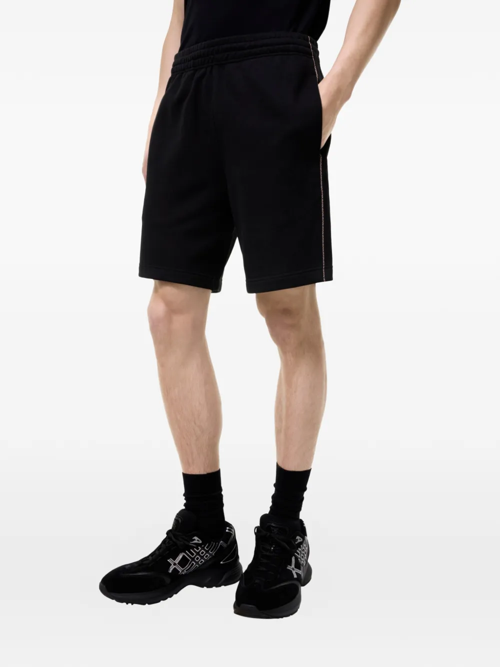 Burberry Katoenen shorts met geruite afwerking Zwart