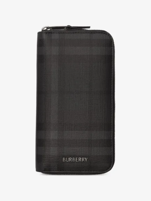 Burberry Portafoglio City Check grande con zip