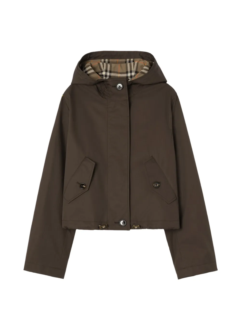 Burberry cropped Tropical gabardine parka - Marrone