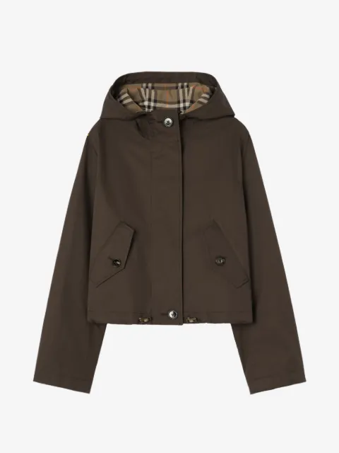 Burberry parka corta de gabardina tropical