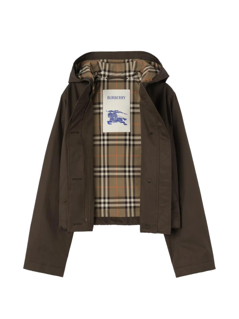 Burberry Cropped tropische gabardine parka Bruin