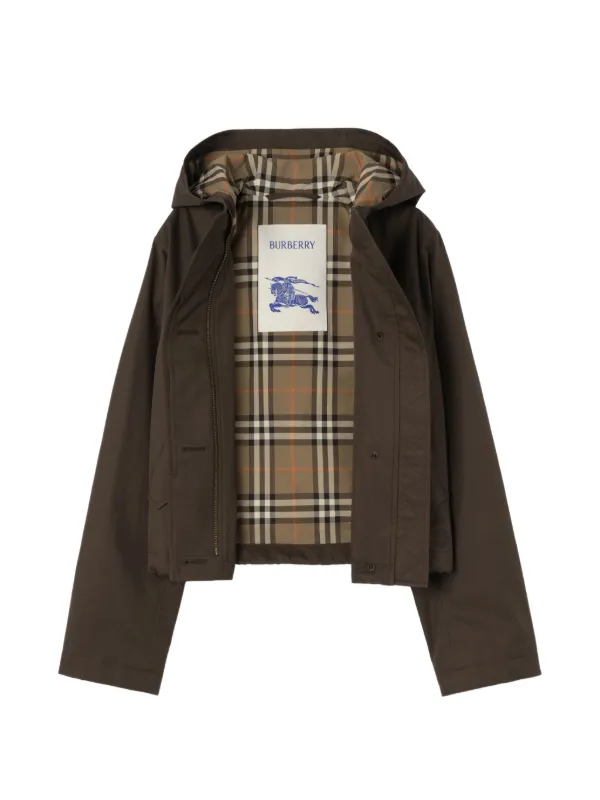 Burberry Cropped Tropical Gabardine Parka | Brown | FARFETCH