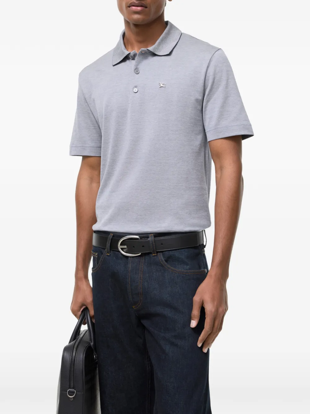 Burberry Metal Knight katoenen poloshirt Grijs