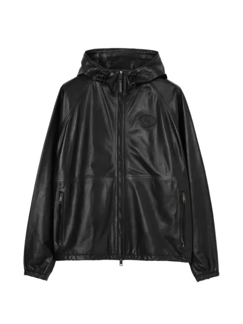 Burberry leather Clapton hooded jacket