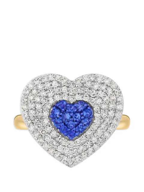 PHILLIPS HOUSE кольцо Infinity Heartbeat с бриллиантами и сапфиром