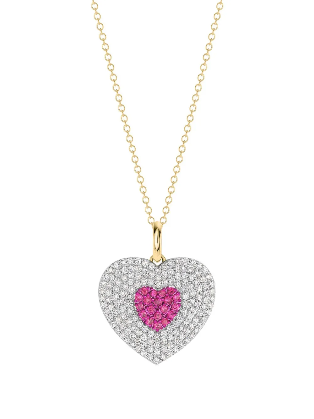 PHILLIPS HOUSE Collana Infinity Heartbeat con zaffiro rosa e diamanti - Oro
