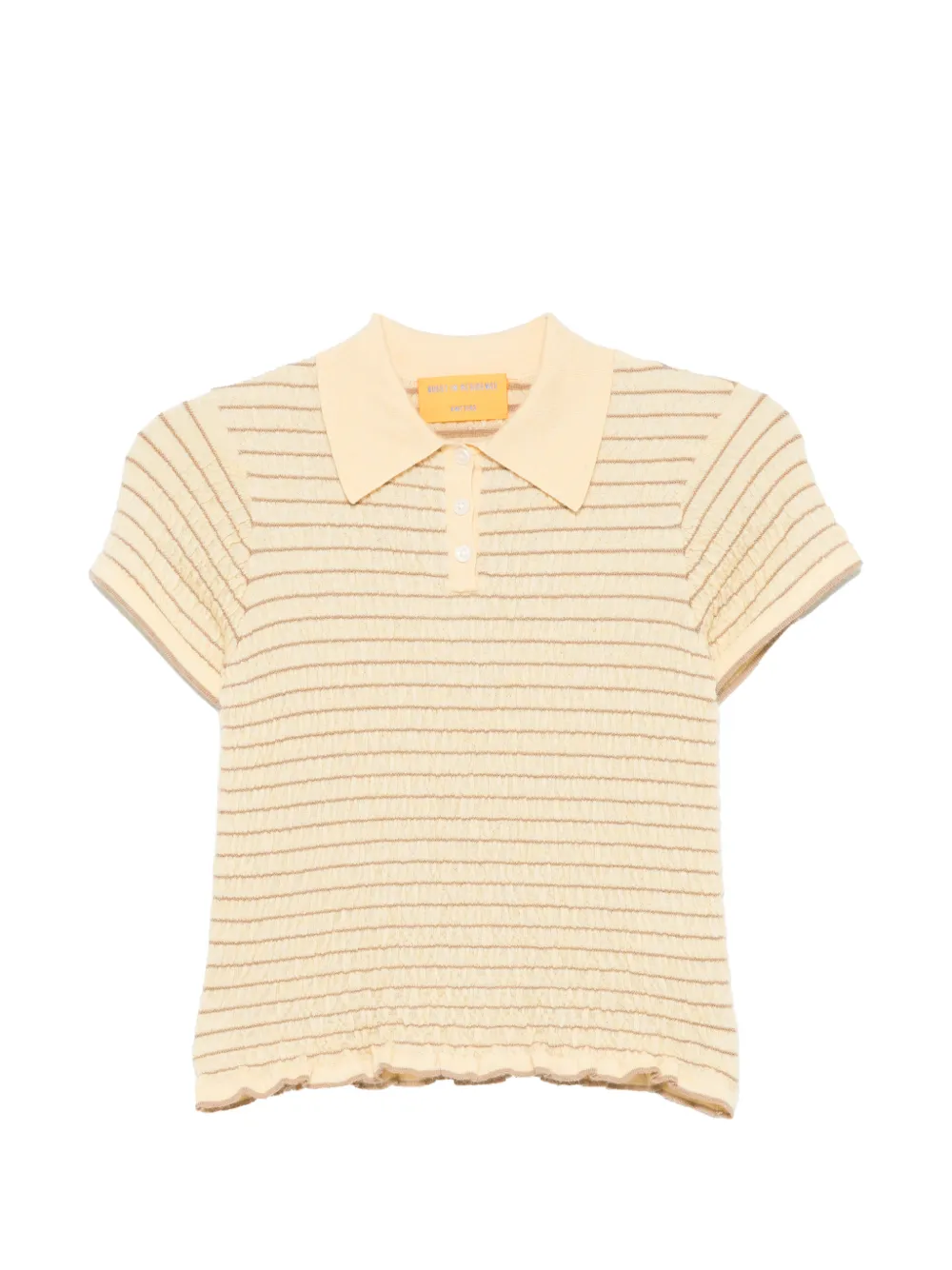 Guest In Residence smocked striped polo shirt - Toni neutri