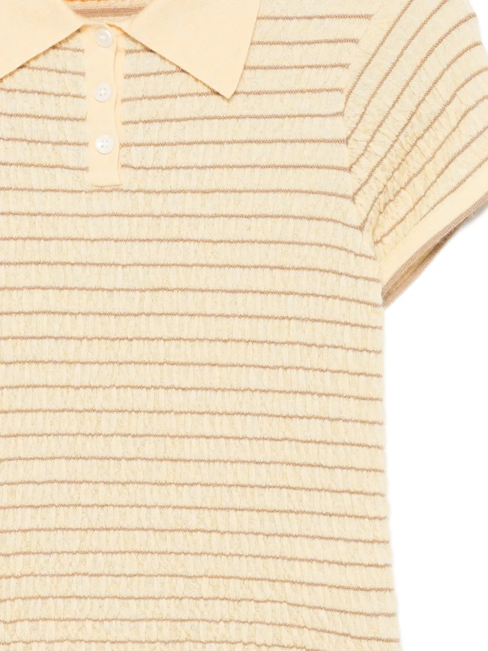 Guest In Residence Gesmockt gestreept poloshirt Beige
