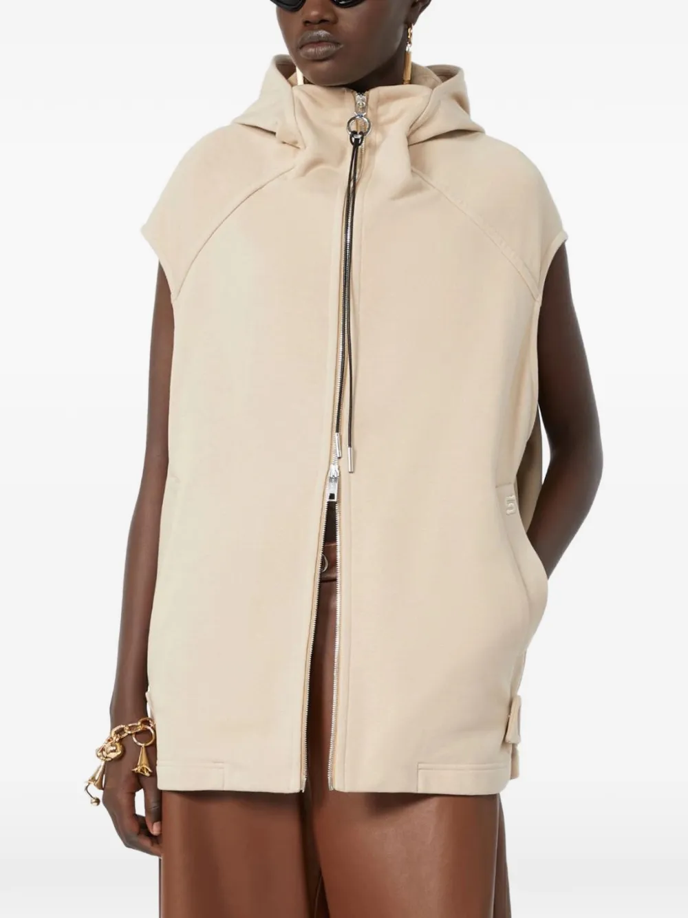 Sportmax Mouwloze hoodie Beige