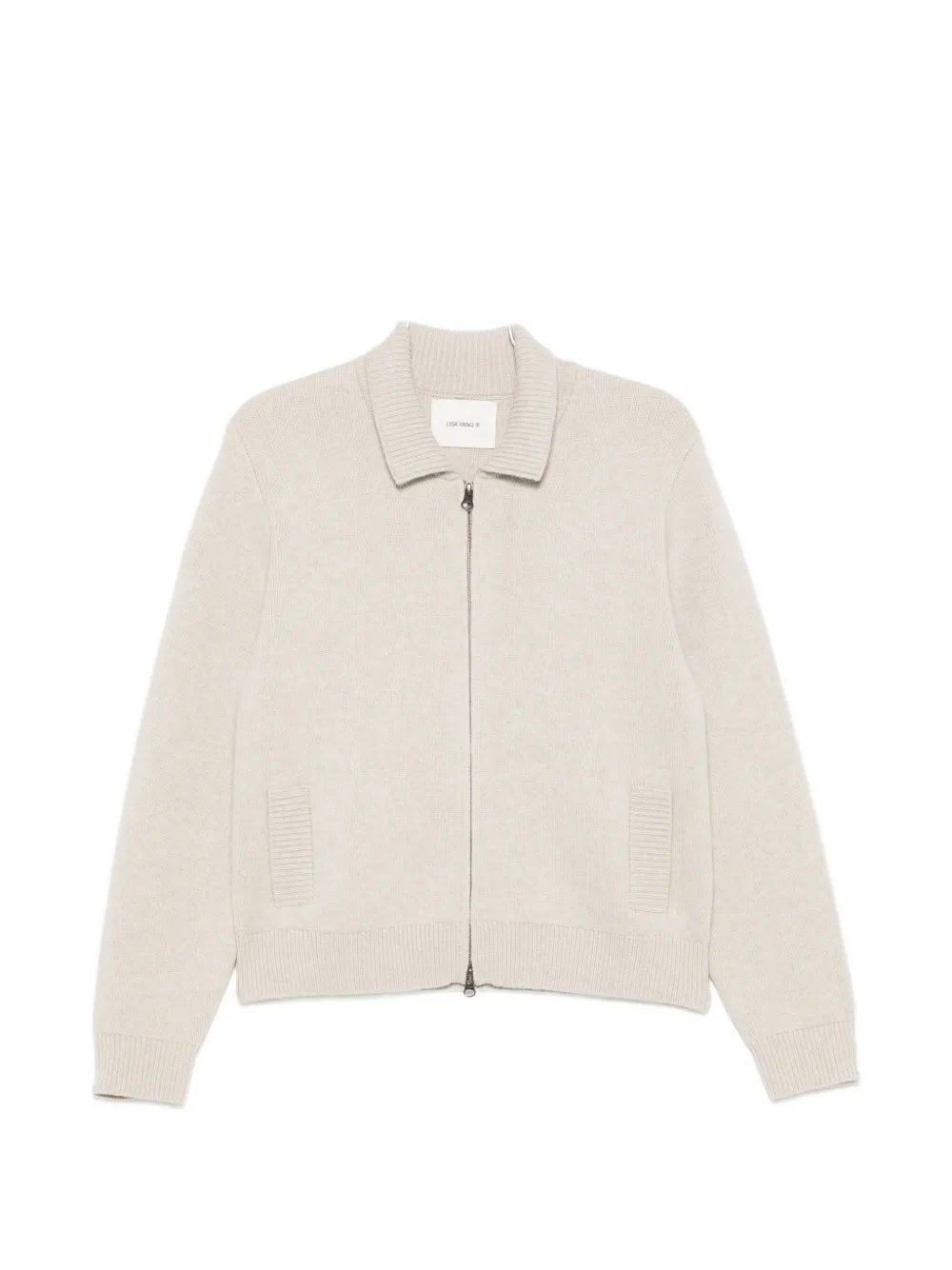 Lisa Yang Aleya zip-up collared sweater - Nude