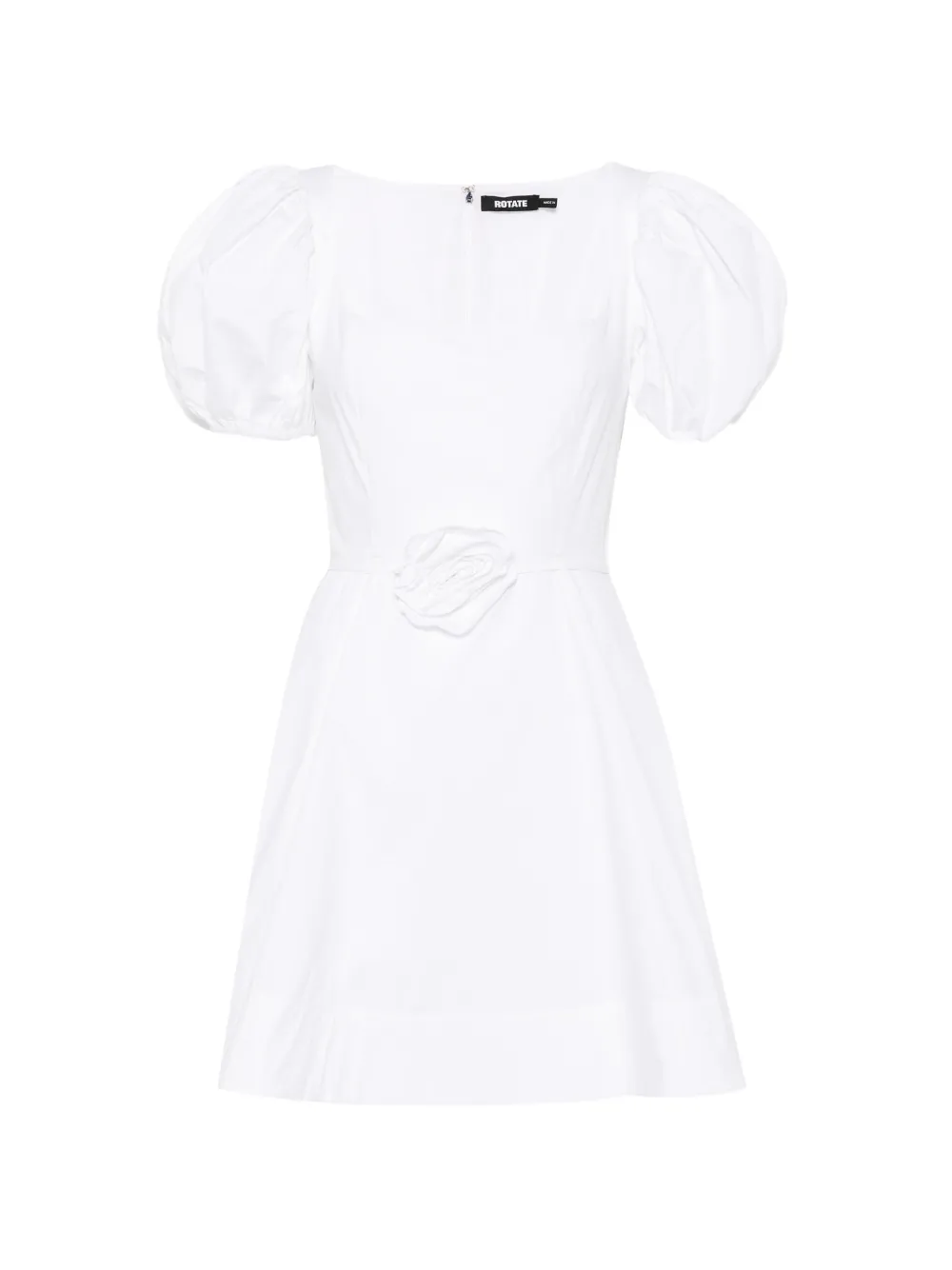 ROTATE BIRGER CHRISTENSEN puff-sleeve floral-appliqué mini dress - Weiß