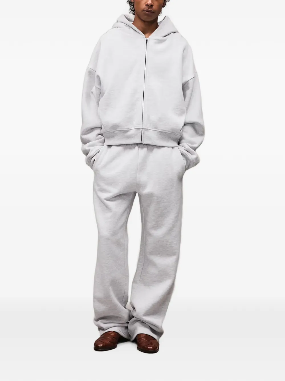 ENTIRE STUDIOS zip-up dropped-shoulder hoodie Grijs