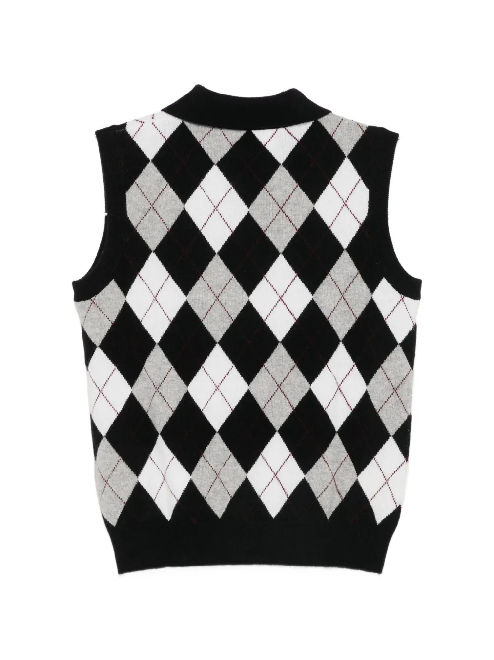 Lisa Yang Anwen argyle gebreide polotop Zwart