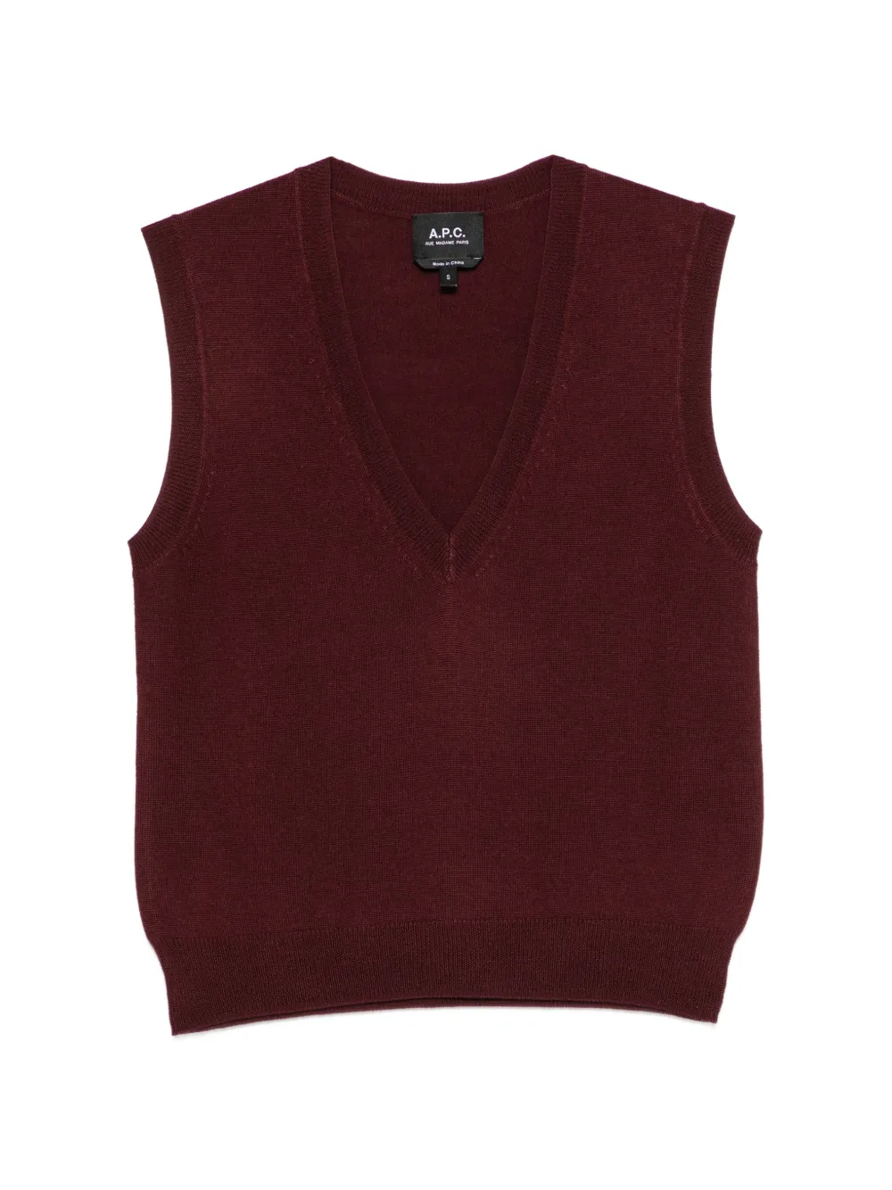 A.P.C. V-neck knitted top - Rosso