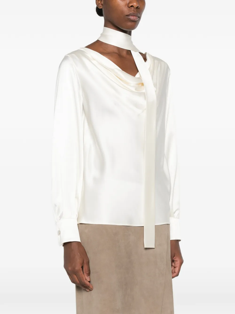 Max Mara Blouse met sjaaldetail Wit