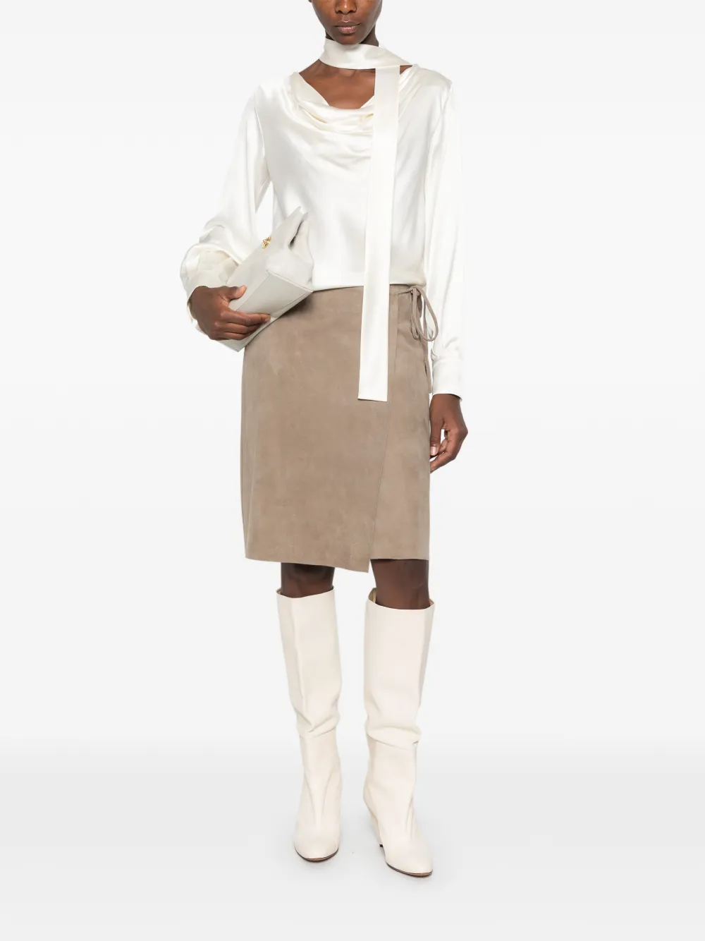 Max Mara Blouse met sjaaldetail Wit