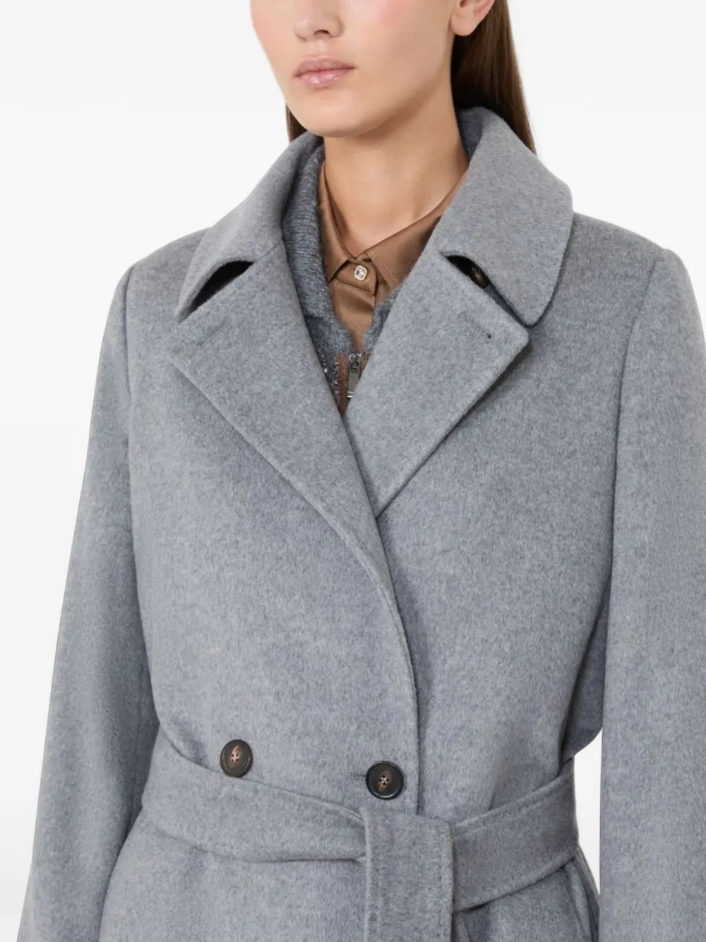 Max Mara double-breasted wool coat Grijs