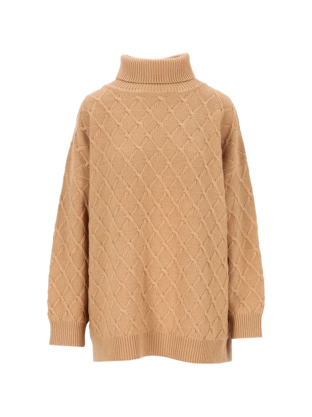 Max Mara oversized diamond wool and cashmere sweater - camel - Toni neutri