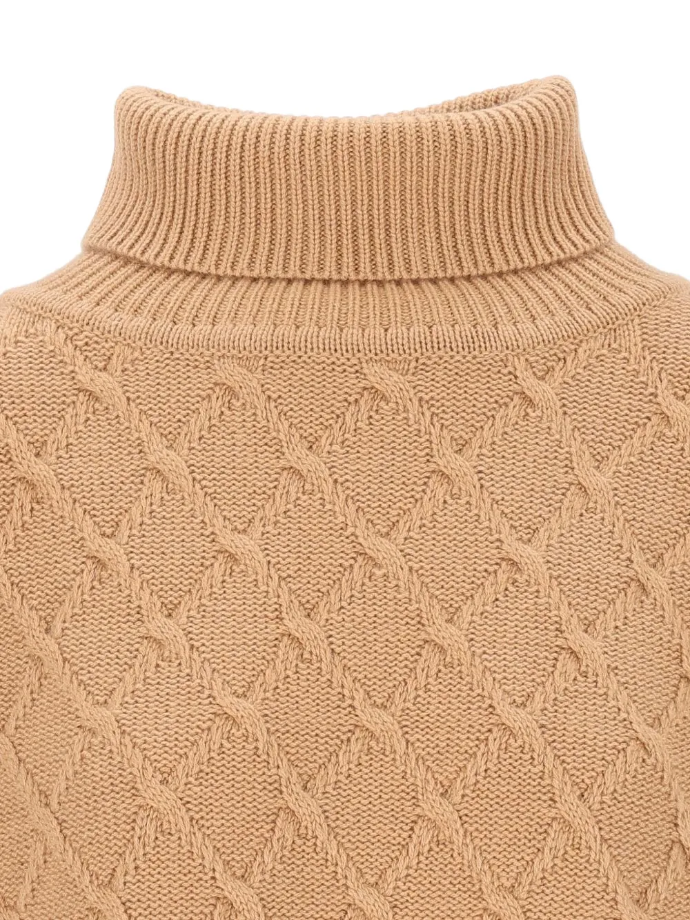 Max Mara oversized diamond wool and cashmere sweater camel Beige