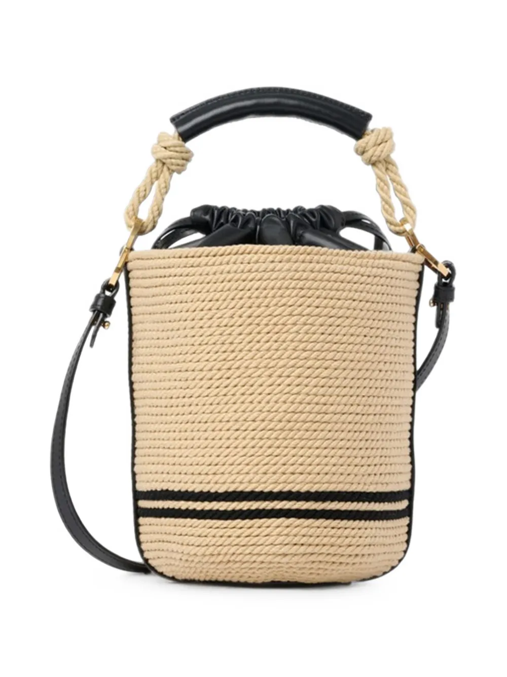 Chloé Shopper met geborduurd logo en touwdetail Beige
