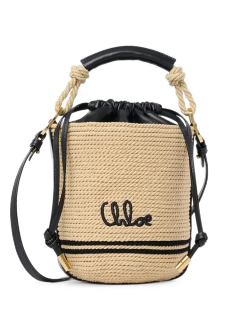 Chloé rope-detailed logo-embroidered tote bag