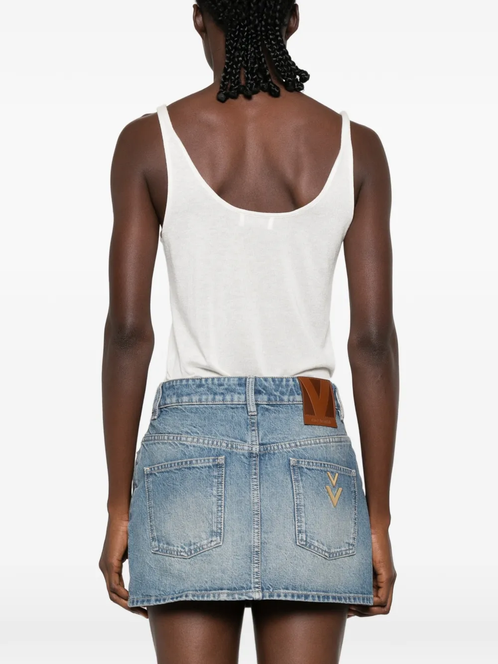 Valentino Garavani VLogo denim mini-rok Blauw