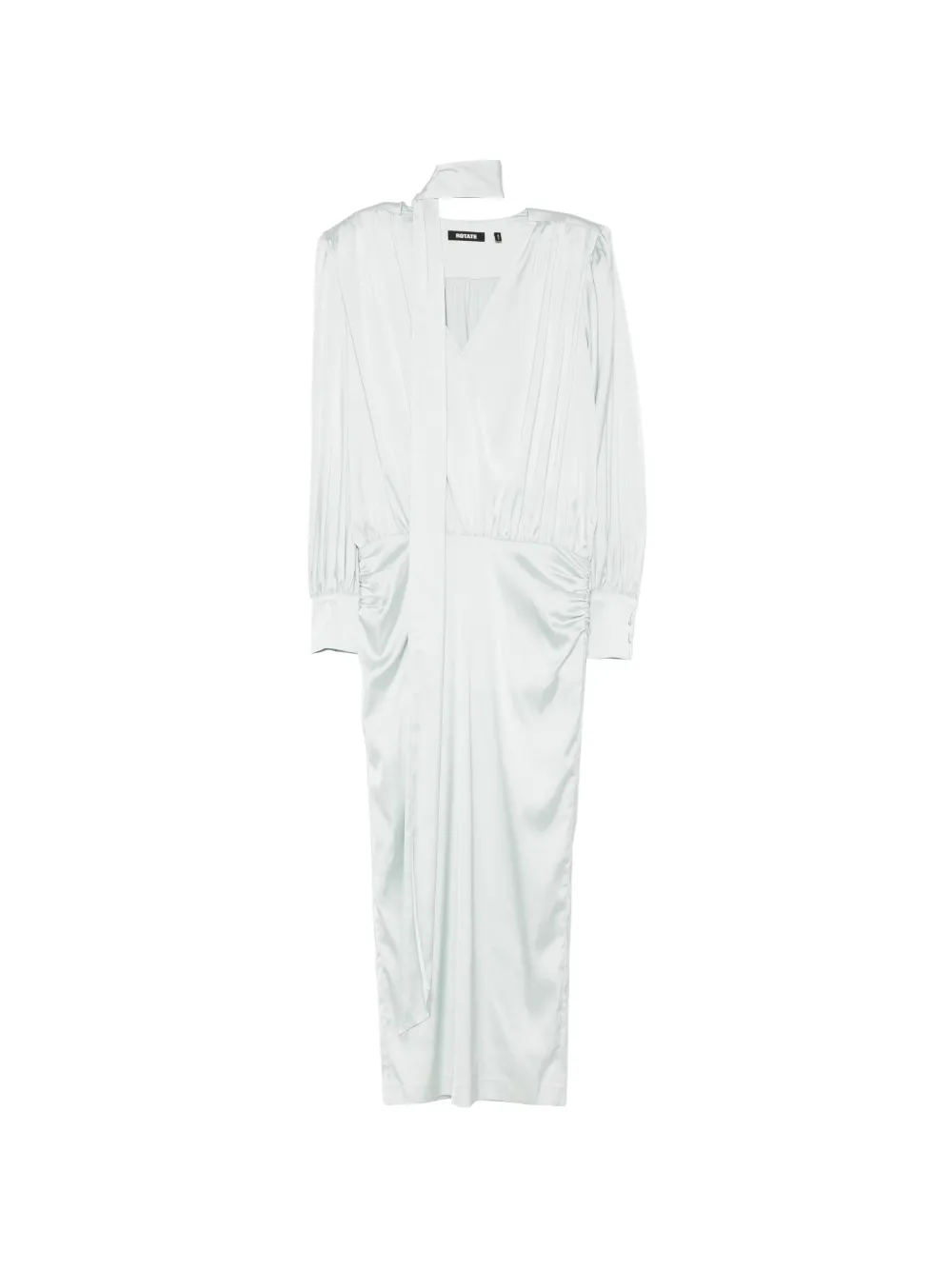 ROTATE BIRGER CHRISTENSEN pleated pussy-bow midi dress - Verde
